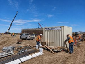 SMS Storage container on a construction site in Tucson, Arizona